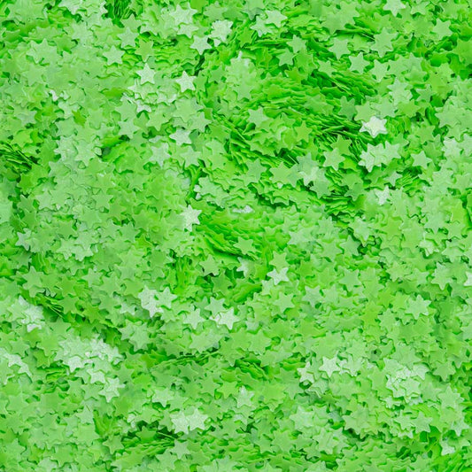 Glitter Neon Green Glow In The Dark Star