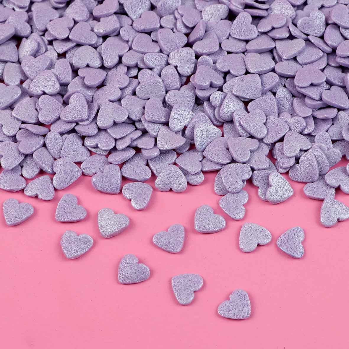 Purple Pearl Heart Quin Sprinkles