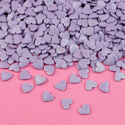 Purple Pearl Heart Quin Sprinkles