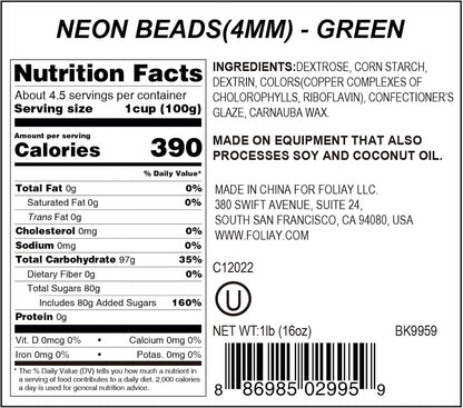 Neon Green Glow In The Dark Sugar Pearls