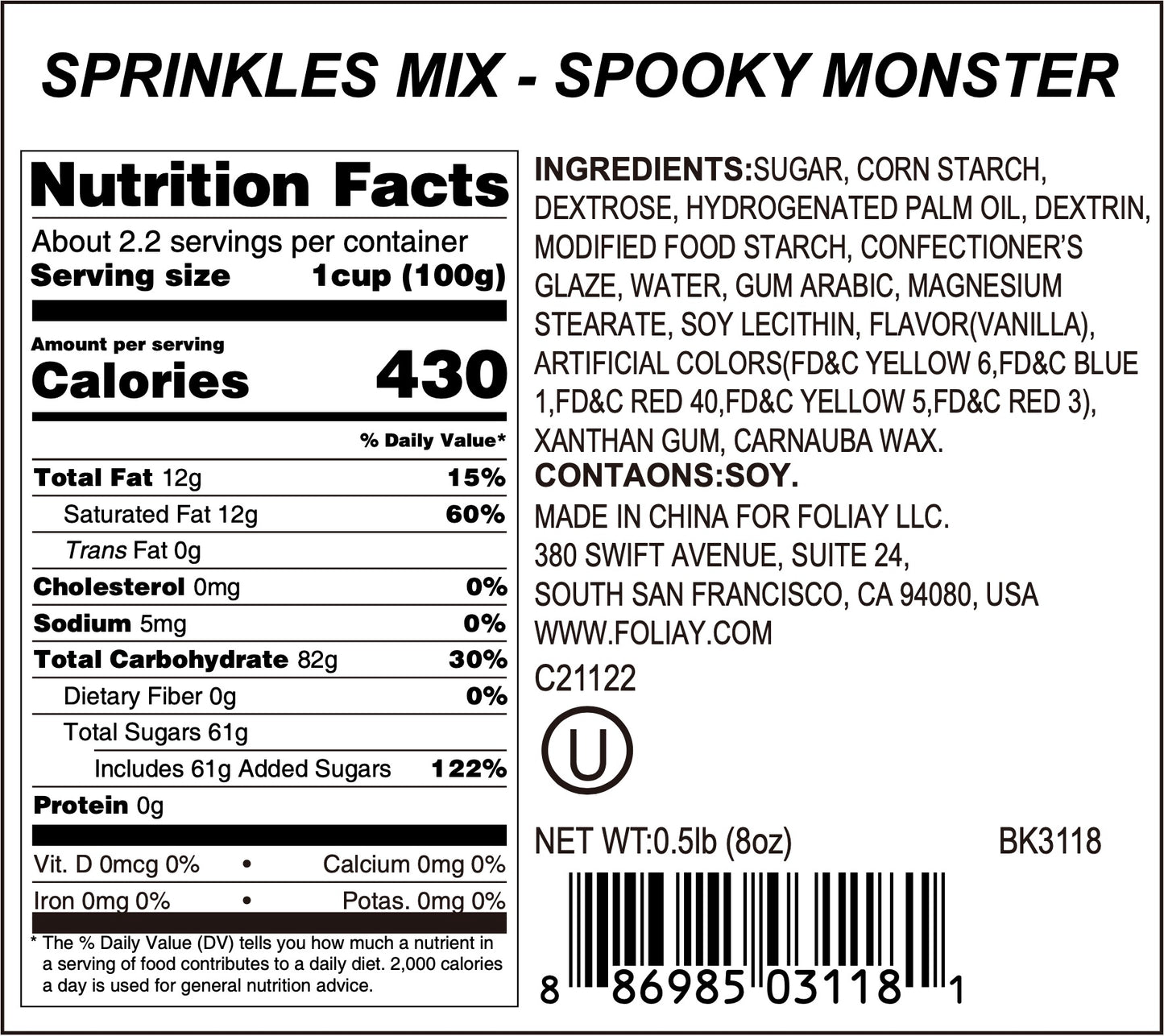 Spooky Monster Sprinkle Mix