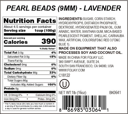 Lavender Shimmer Sugar Pearls (9mm)