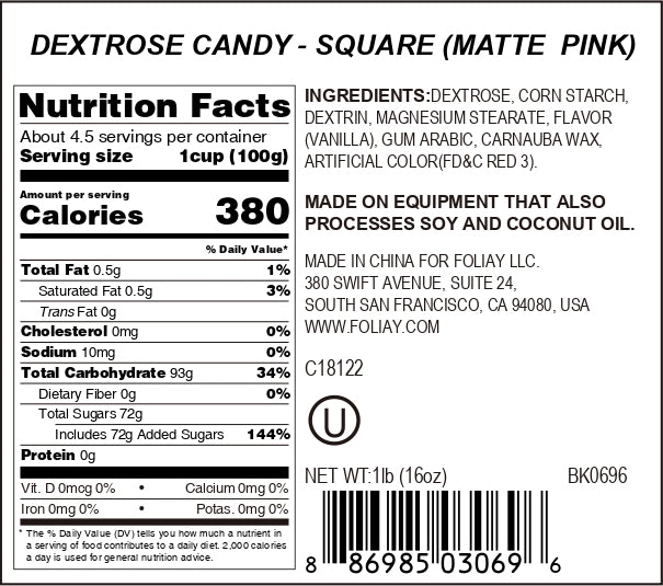 Pink Square Candy Sprinkles