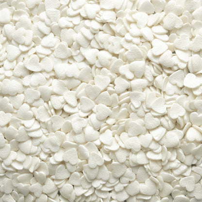 White Pearl Heart Quin Sprinkles