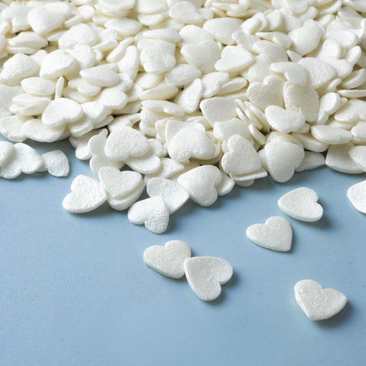 White Pearl Heart Quin Sprinkles