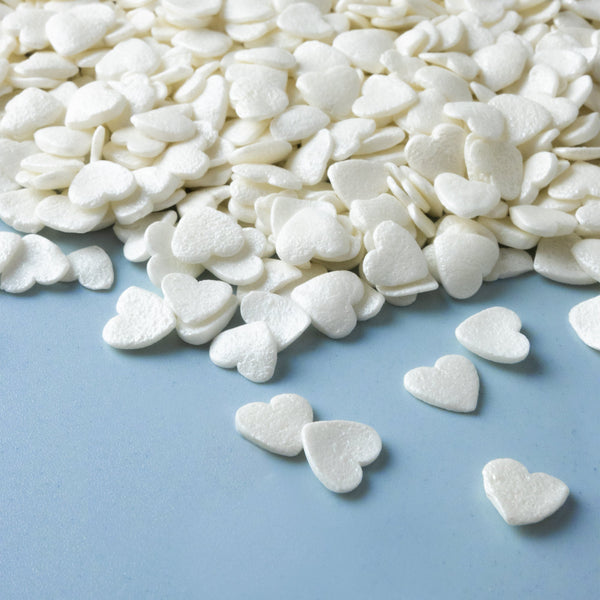 White Pearl Heart Quin Confetti