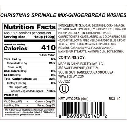 Gingerbread Wishes Sprinkle Mix
