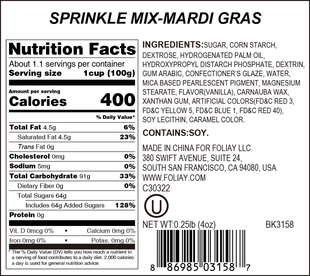 Mardi Gras Sprinkle Mix