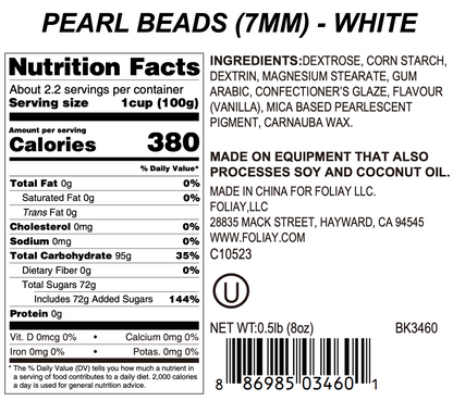 White Shimmer Sugar Pearls (7mm)