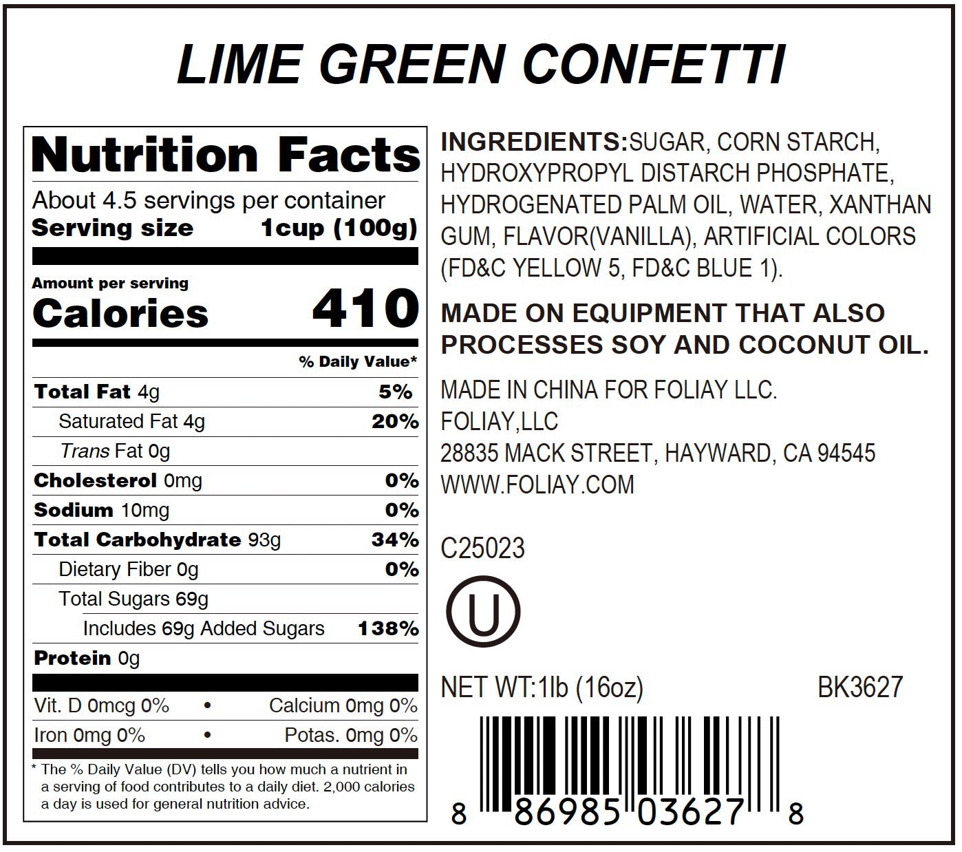 Lime Green Quin Sprinkles