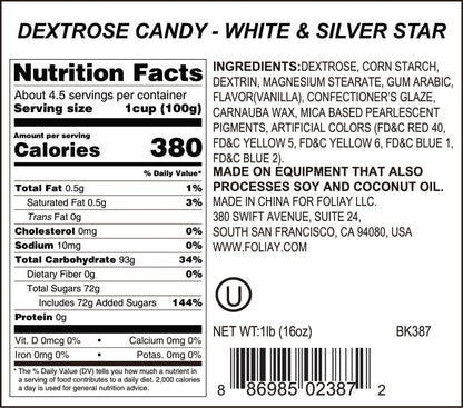 White Silver Star Candy Sprinkles