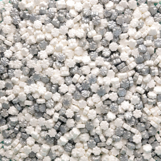 White Silver Star Candy Sprinkles