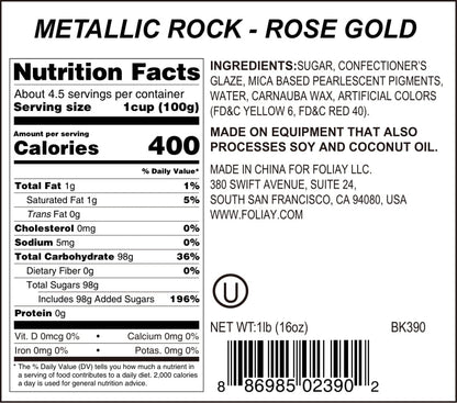 Rose Gold Metallic Pearl Sugar Rocks