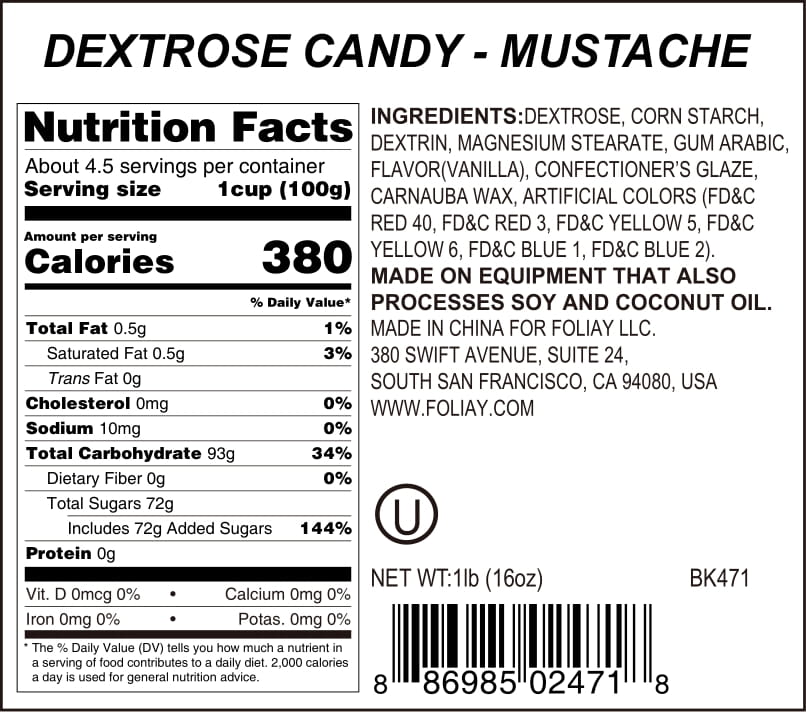 Mustache Shape Candy Sprinkles