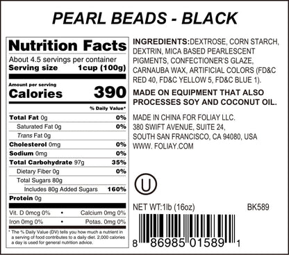 Black Shimmer Sugar Pearls