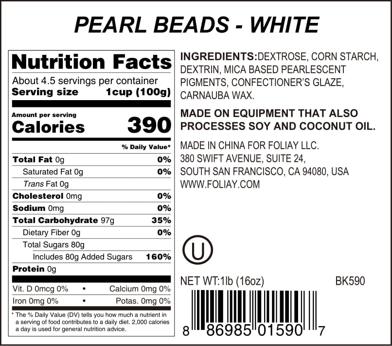 White Shimmer Sugar Pearls