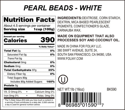 White Shimmer Sugar Pearls