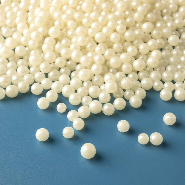White Shimmer Sugar Pearls