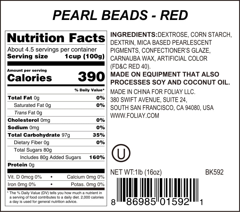 Red Shimmer Sugar Pearls