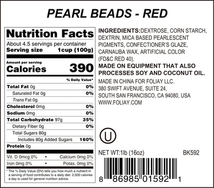 Red Shimmer Sugar Pearls