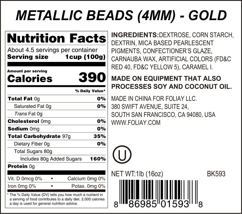 Gold Shimmer Sugar Pearls