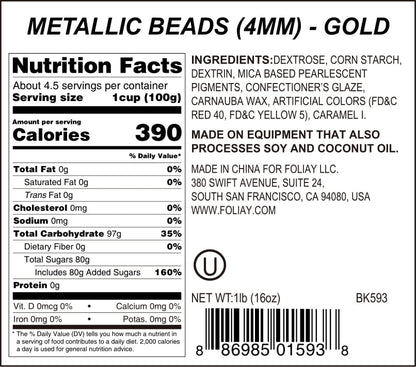 Gold Shimmer Sugar Pearls