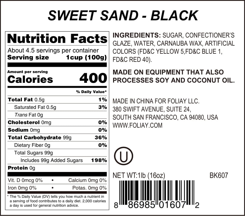 Black Sanding Sugar Sprinkles