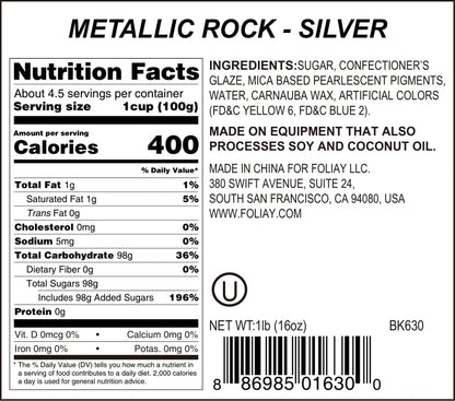 Silver Metallic Pearl Sugar Rocks