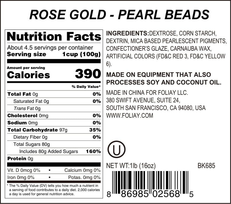 Rose Gold Shimmer Sugar Pearls