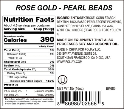 Rose Gold Shimmer Sugar Pearls