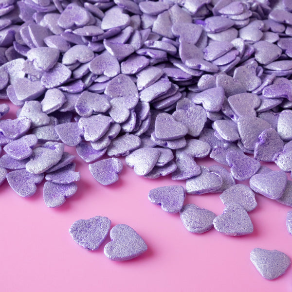 Purple Pearl Heart Quin Confetti