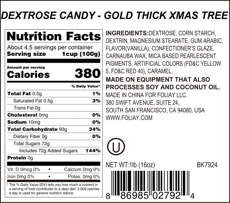 Gold Christmas Tree Candy Sprinkles