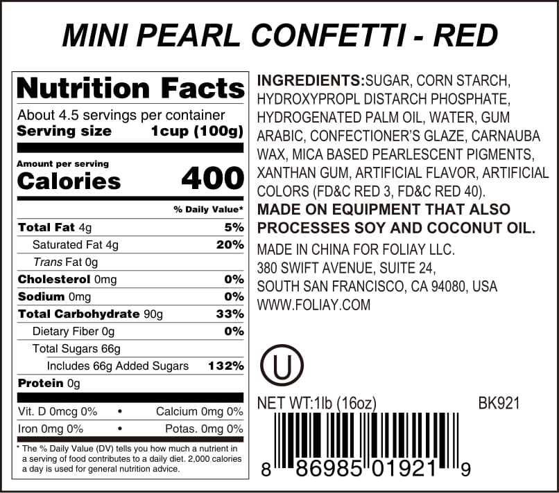 Red Pearl Quin Sprinkles