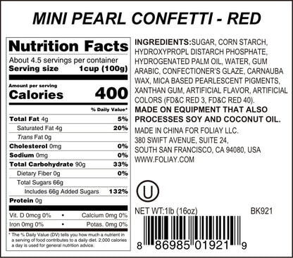 Red Pearl Quin Sprinkles