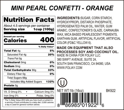 Orange Pearl Quin Sprinkles
