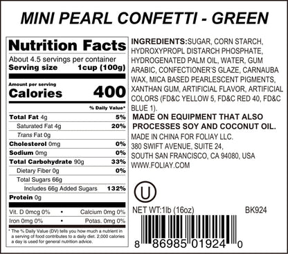 Green Pearl Quin Sprinkles