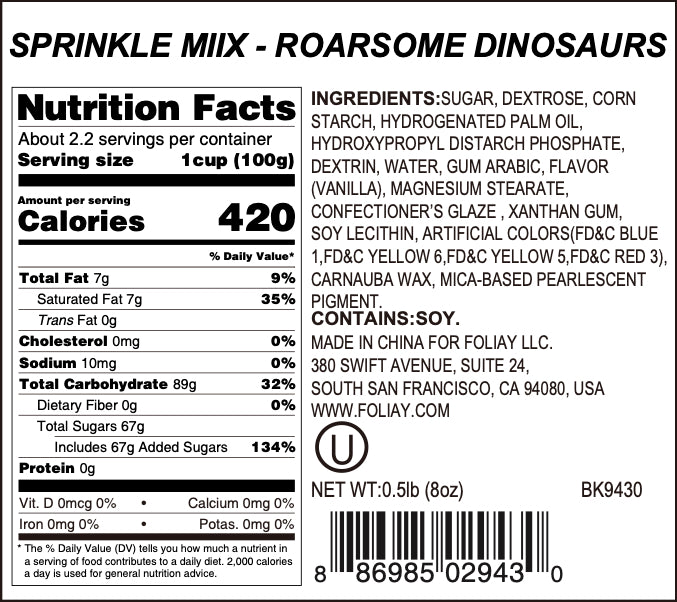 Roarsome Dinosaurs Sprinkle Mix