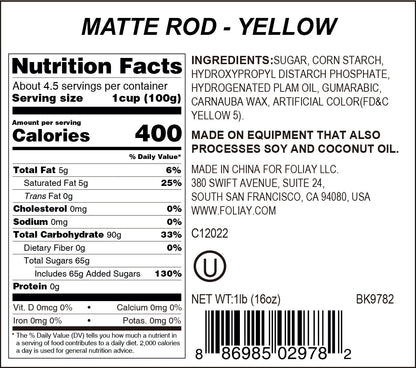 Yellow Matte Rod