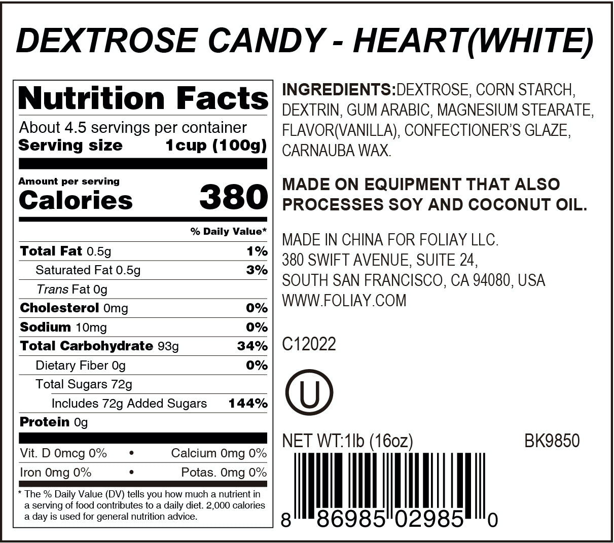 White Heart Candy Sprinkles