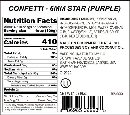 Purple Stars Quin Sprinkles