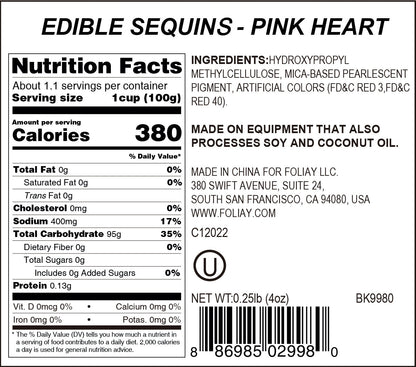 Edible Sequins Pink Heart