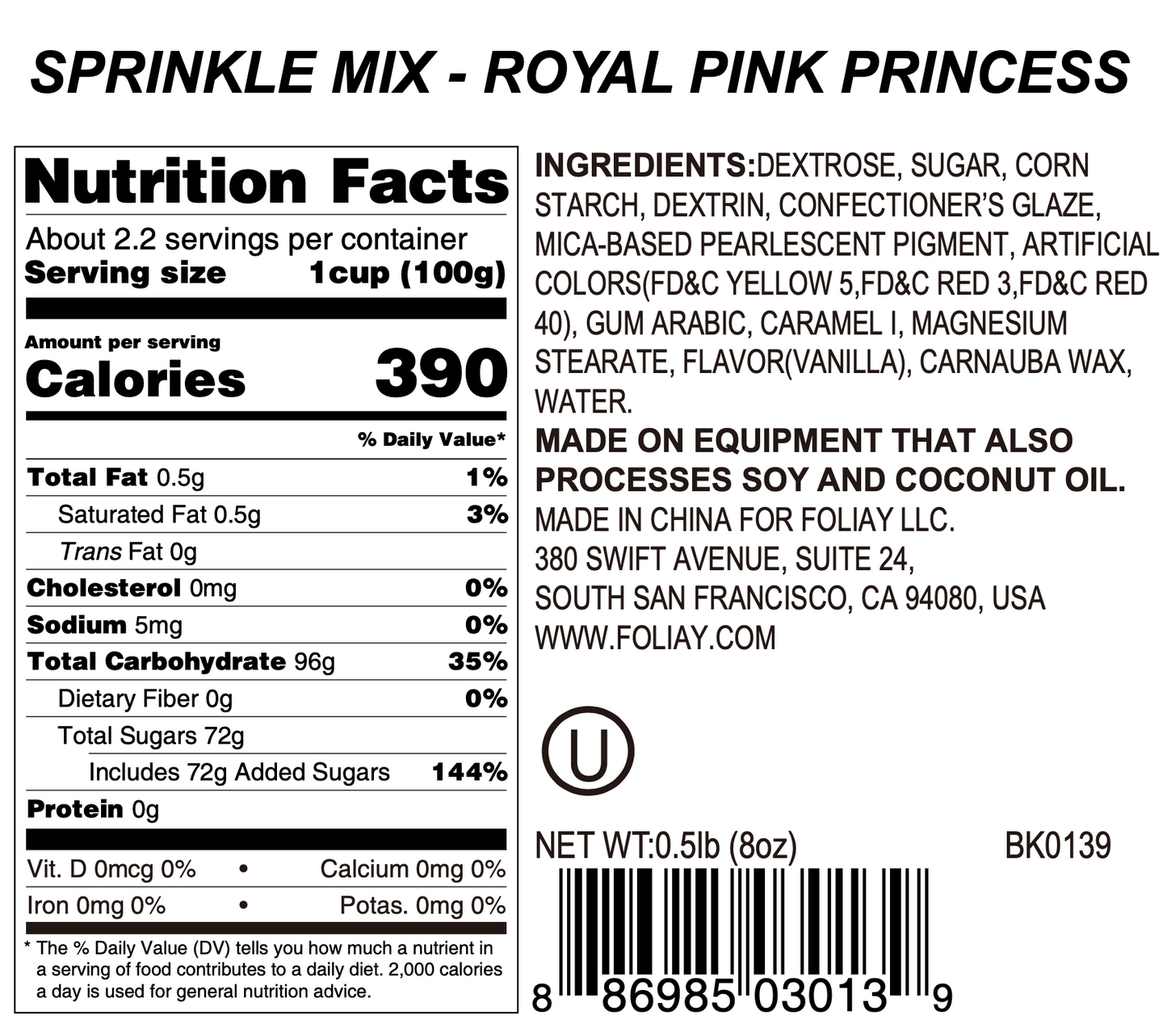 Royal Pink Princess Sprinkle Mix