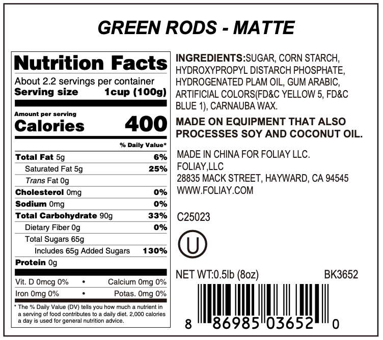 Dark Green Matte Rod