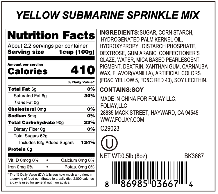 Yellow Submarine Sprinkle Mix